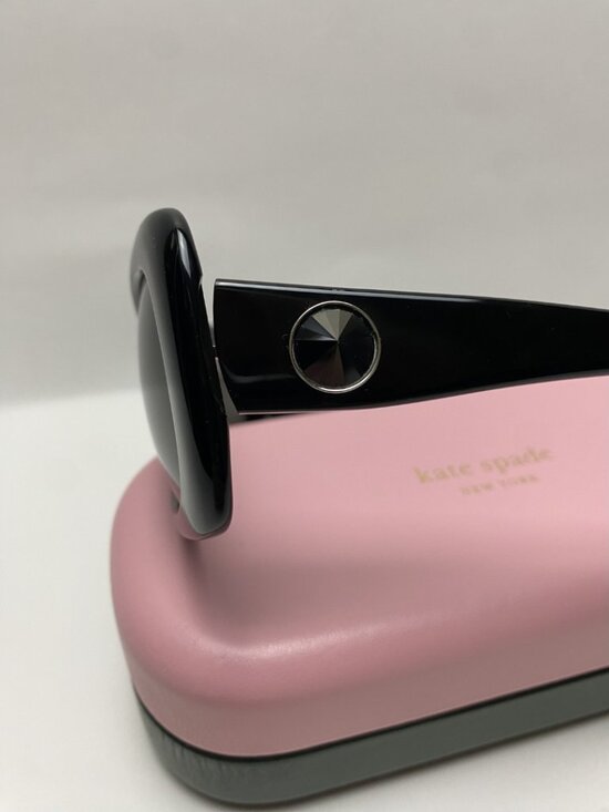 Kate Spade New York Black Oversized Sunglasses w/ Pink Case main image 6